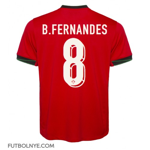 Camiseta Portugal Bruno Fernandes #8 Primera Equipación Eurocopa 2024 manga corta